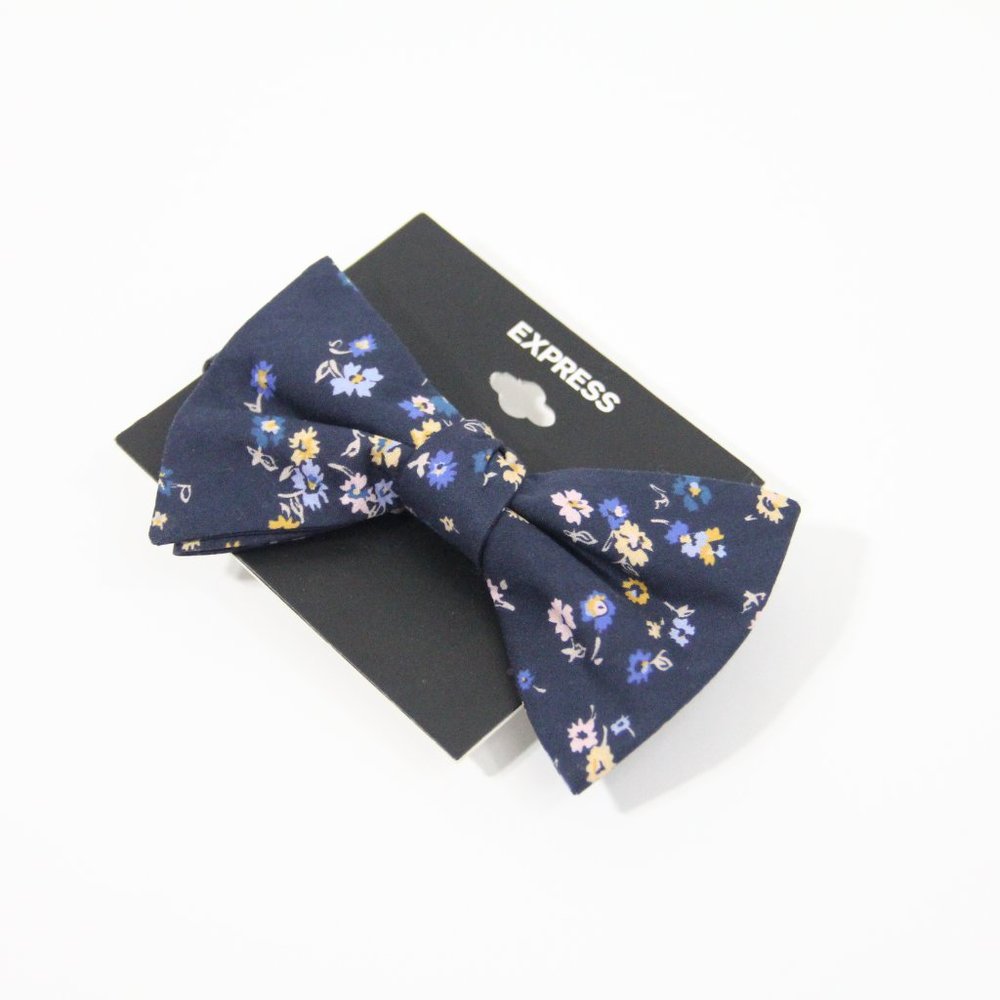 Express Bow Tie NEW Liberty fabric print Cotton Men's blue floral